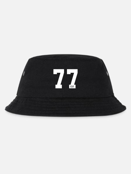 77 EST – Bold Typo & Gründungsstil - Kinder Bucket Hat - Schwarz
