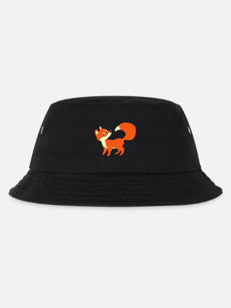 Fox - schlauer Fuchs zur Einschulung - Kinder Bucket Hat - Schwarz