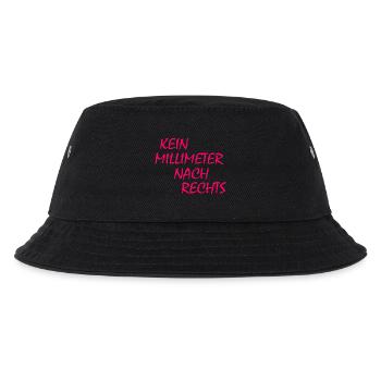 kein millimeter nach rechts - Kinder Bucket Hat - Schwarz - Vorne