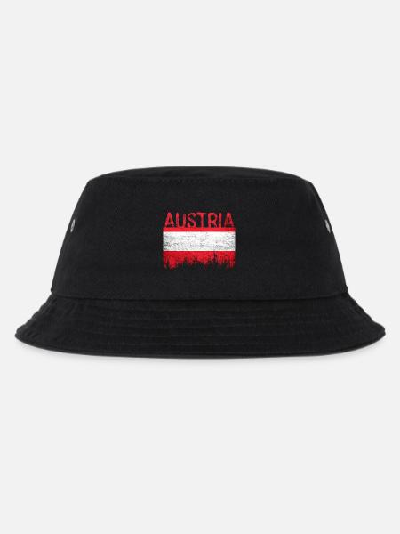 Australian flag style with city silhouette - Kids’ Bucket Hat - black