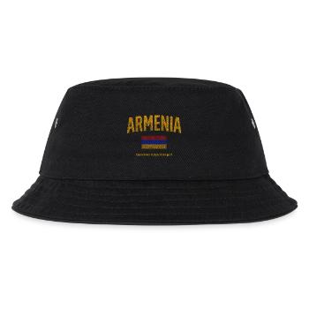 Armenien Flagge Kurvenschrift - Kinder Bucket Hat - Schwarz - Vorne