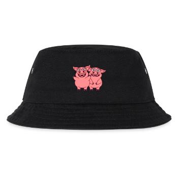 Team lustige glückliche Schweine - Kinder Bucket Hat - Schwarz - Vorne