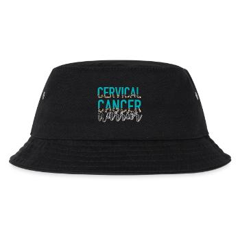 Gebärmutterhalskrebs HPV Cervical Cancer Warrior - Kinder Bucket Hat - Schwarz - Vorne