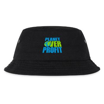 planet over profit quote - Kids’ Bucket Hat - black - Front