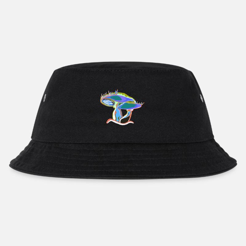 Bunter Pilztraum - Kinder Bucket Hat - Schwarz