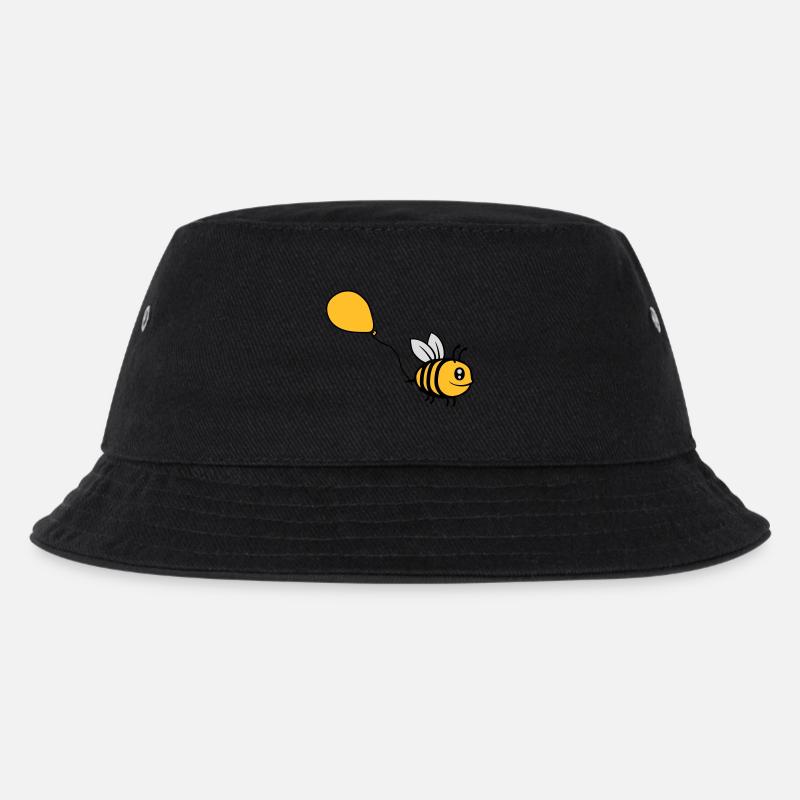 Glückliche Luftballon Biene Comic - Kinder Bucket Hat - Schwarz