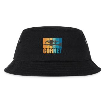 Cornet Vintage Musician Instrument Gift - Kids’ Bucket Hat - black - Front