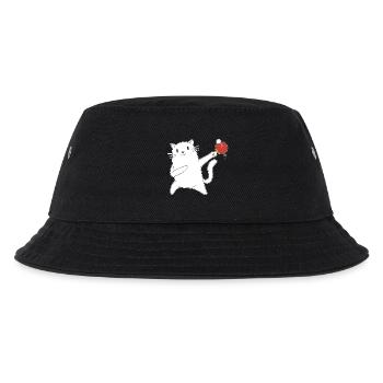 Table Tennis Katze Pingpong Outfit Cat Tischtennis - Kinder Bucket Hat - Schwarz - Vorne