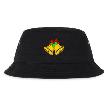 Kirchenglocken rote Schleife Stechpalmenblätter - Kinder Bucket Hat - Schwarz - Vorne
