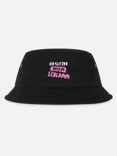 muddy run glitzer im schlamm Team Frauenlauf mud - Kinder Bucket Hat - Schwarz