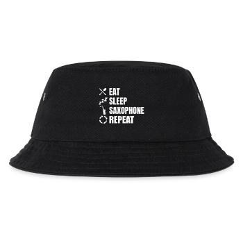 Eat Sleep Saxophone Repeat - Kinder Bucket Hat - Schwarz - Vorne
