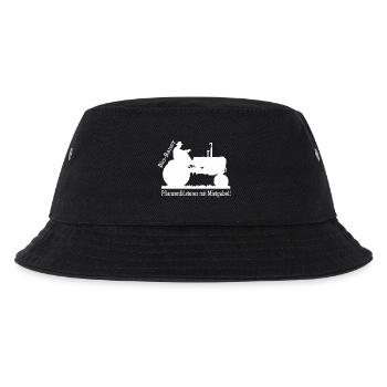 Bio Bauer Pflanzenflüsterer mit Mistgabel Geschenk - Kinder Bucket Hat - Schwarz - Vorne