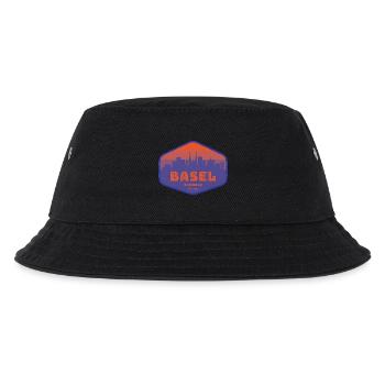 Basel Skyline Retro Abzeichen - Kinder Bucket Hat - Schwarz - Vorne
