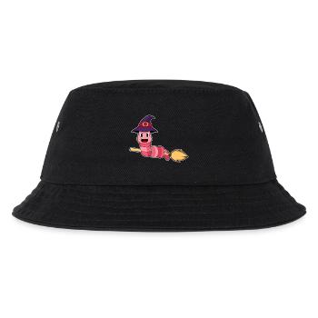 Worm Witch Broom - Kids’ Bucket Hat - black - Front