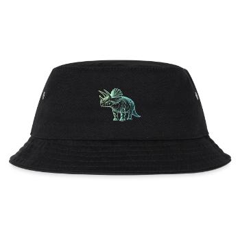 Dessin de dinosaure triceratops dégradé bleu vert - Bob Enfant - noir - Devant