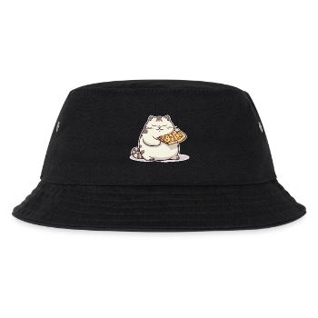 Le gros chat blanc aime sa pizza plus que tout - Bob Enfant - noir - Devant