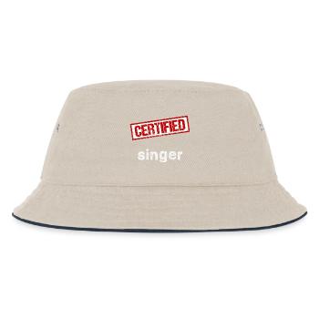 Singer - Kids’ Bucket Hat - ecru/navy - Front