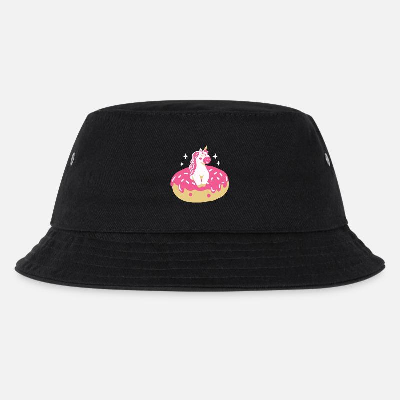 Donut und Einhorn - Kinder Bucket Hat - Schwarz