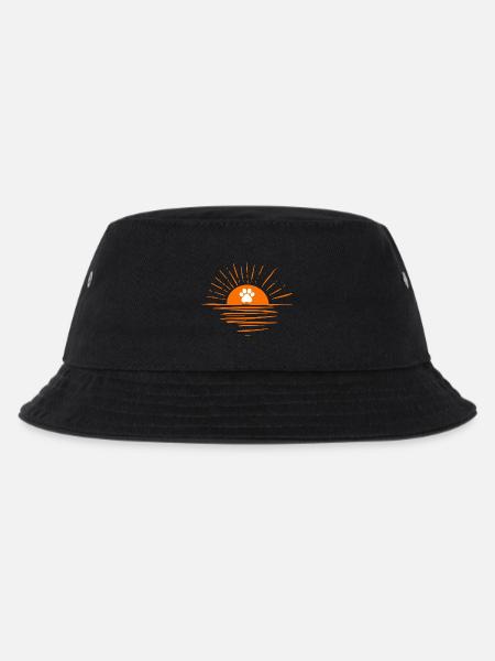 Sonnenuntergang mit Hundepfote - Kinder Bucket Hat - Schwarz
