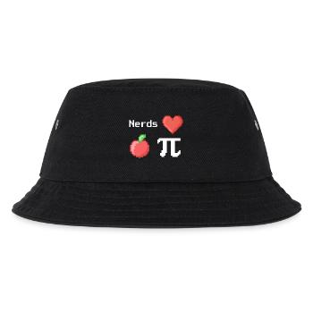 nerds love apple pi pie sprüche math pixel - Kinder Bucket Hat - Schwarz - Vorne