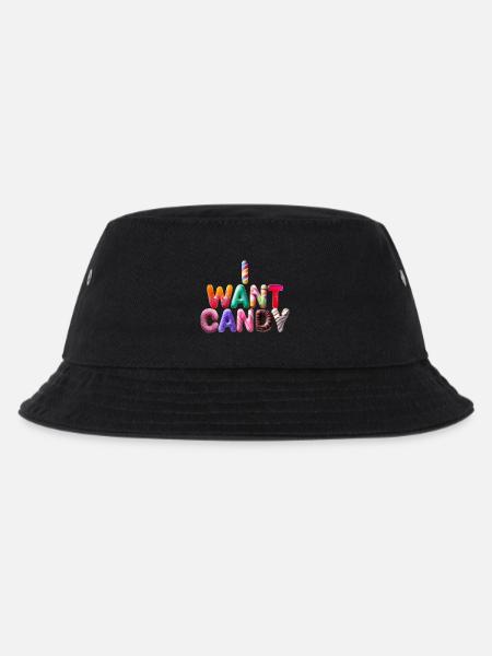 I Want Candy - Kids’ Bucket Hat - black