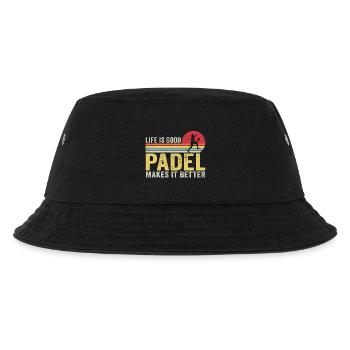 Das Leben ist gut Padel macht es besser - Kinder Bucket Hat - Schwarz - Vorne