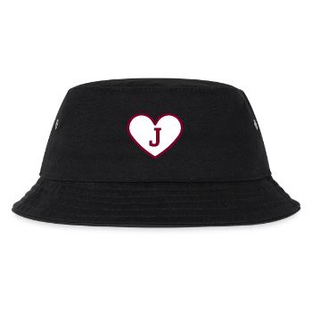 Letter j heart sport trend burgundy - gift idea - Kids’ Bucket Hat - black - Front