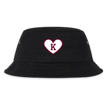 Letter k heart sport trend burgundy - gift idea - Kids’ Bucket Hat - black - Front