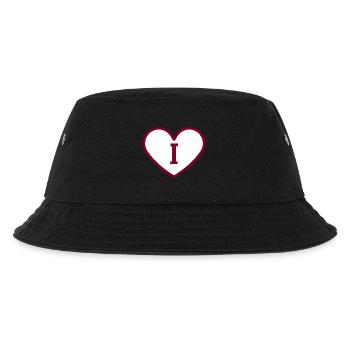 Letter i heart sport trend burgundy - gift idea - Kids’ Bucket Hat - black - Front