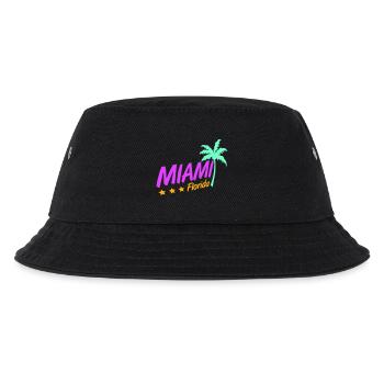Miami USA Palmen Strand Sonne Amerika Florida Logo - Kinder Bucket Hat - Schwarz - Vorne