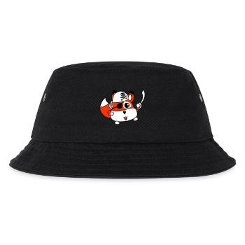 Little Cute Fox Pirate Animal Saber Eye Patch - Kids’ Bucket Hat - black - Front