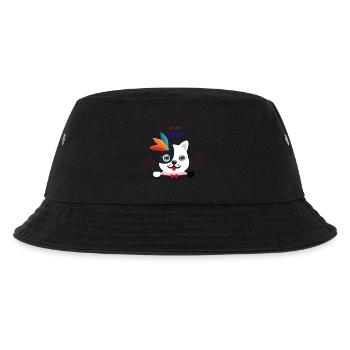 Grüße von einer blauäugigen Katze. - Kinder Bucket Hat - Schwarz - Vorne