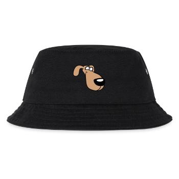 Hund Gesicht Lustig Albern Komisch Verrückt Comic - Kinder Bucket Hat - Schwarz - Vorne