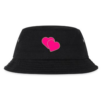 Zwei Herzen - Kinder Bucket Hat - Schwarz - Vorne