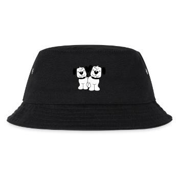 2 Hunde Team Stehen Zwei Freunde Crew Glücklich - Kinder Bucket Hat - Schwarz - Vorne