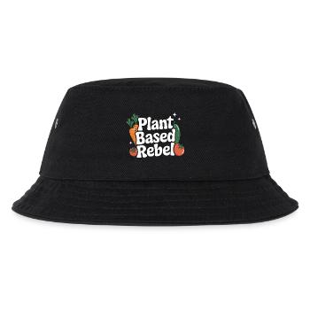 Vegetarisch Vegan Veggie Vegetarier - Kinder Bucket Hat - Schwarz - Vorne