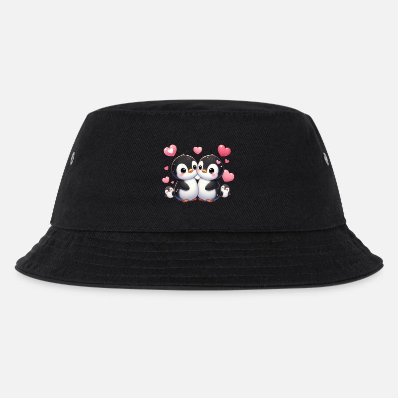 LovingPinguinsWithKids - Kinder Bucket Hat - Schwarz