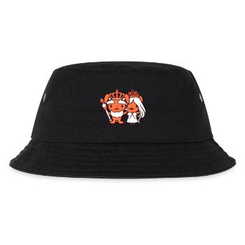Hase König Krone Königin Pärchen Herrscher Liebe - Kinder Bucket Hat - Schwarz - Vorne
