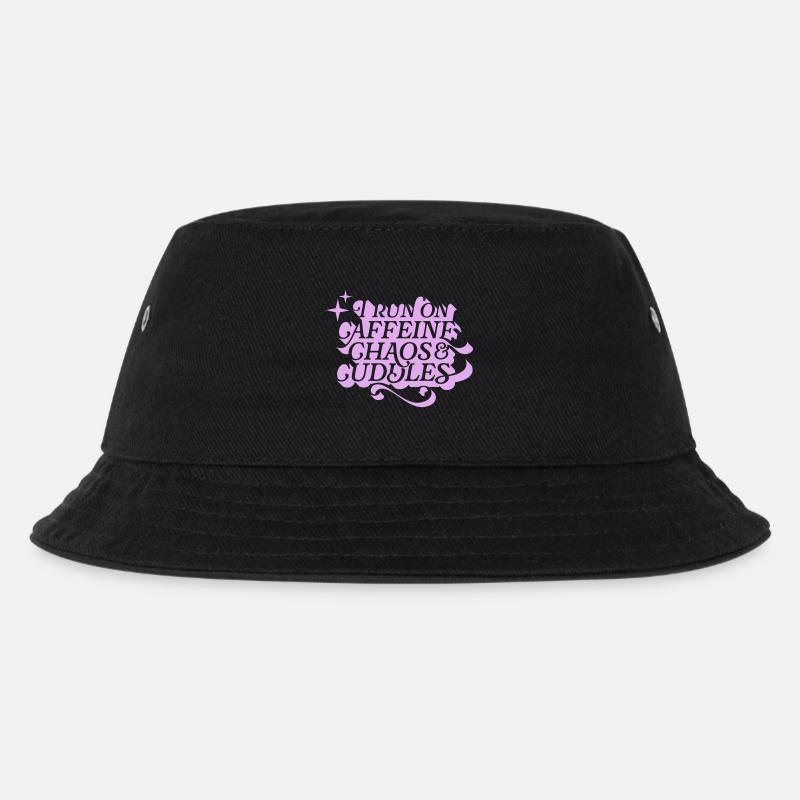 Caffeine Chaos Cuddles – Power Mode On - Kinder Bucket Hat - Schwarz