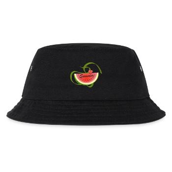 Stück Wassermelone mit dekorativer Schrift -Summer - Kinder Bucket Hat - Schwarz - Vorne