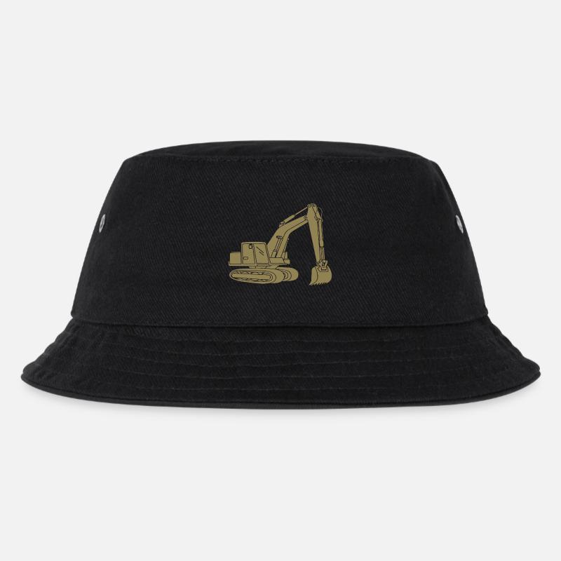 Bagger Silhouette Baugeräteführer Tiefbau - Kinder Bucket Hat - Schwarz