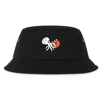 Oktopus Basketball spielen Ball halten Sport Hobby - Kinder Bucket Hat - Schwarz - Vorne