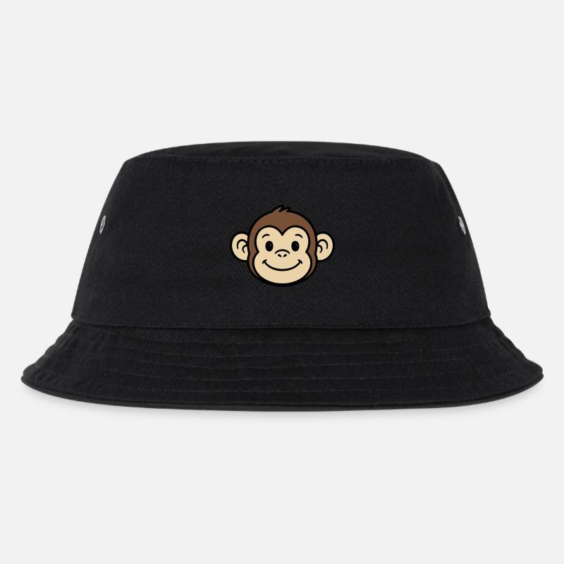 Affe Gesicht - Kinder Bucket Hat - Schwarz