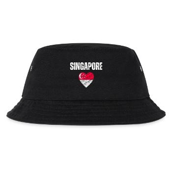 I love Singapore, flag of Singapore - Kids’ Bucket Hat - black - Front