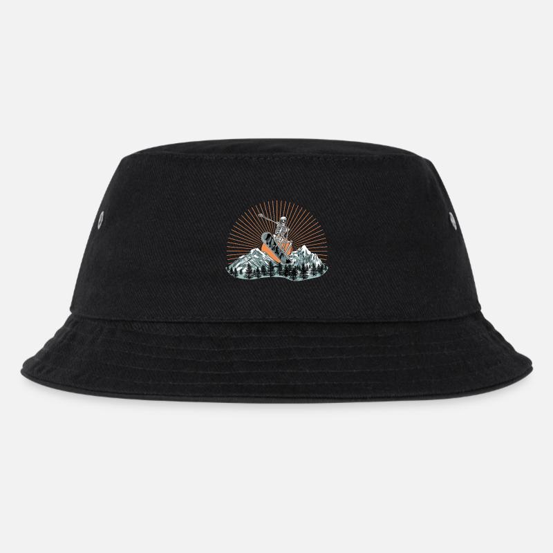 Kallio Surf Skeleton Design - Kids’ Bucket Hat - black