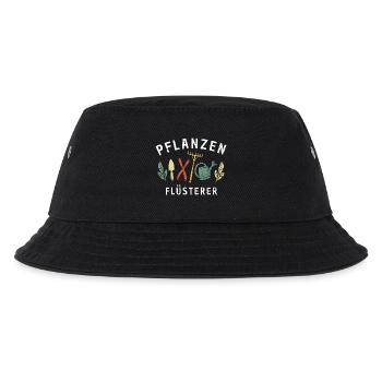 Pflanzen Flüsterer - Retro Gärtner Natur - Kinder Bucket Hat - Schwarz - Vorne