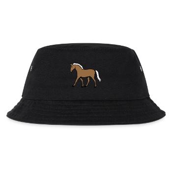 Horse Running Goes Rider Cartoon Riding Cute Comic - Kids’ Bucket Hat - black - Front