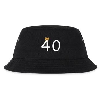 Geburtstagsdesign mit Krone und Zahl 40 - Kinder Bucket Hat - Schwarz - Vorne