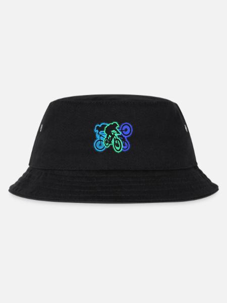 MTB Mountain Bike Downhill Silhouette Mountainbike - Kinder Bucket Hat - Schwarz