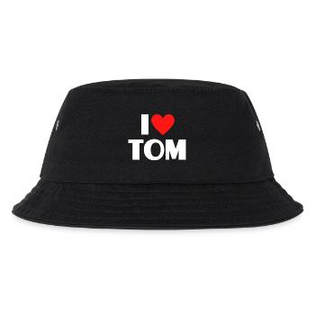 I love Tom Red Heart Romantic Name Fan - Kids’ Bucket Hat - black - Front